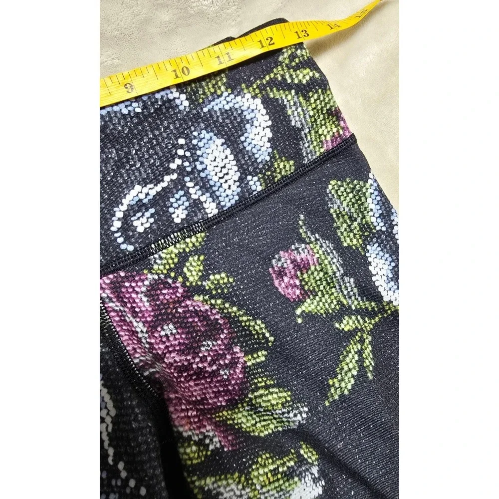 Lululemon Wunder Under Leggings 6 Black Garden Party Black Floral Full Luon‎ 28" - Picture 5 of 7